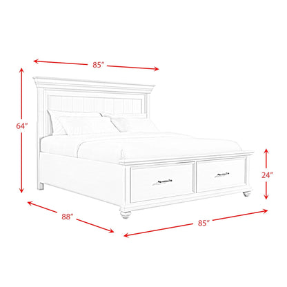 Picket House Furnishings Brooks Queen Platform Storage 6PC Bedroom Set in Grey