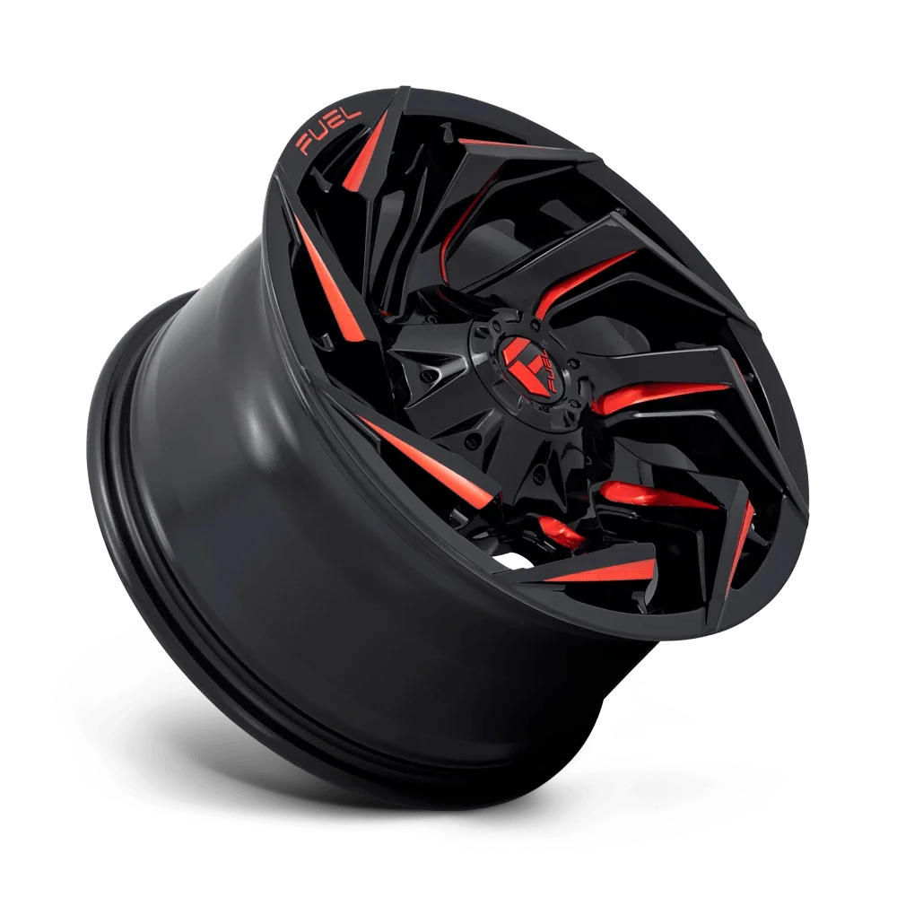 Fuel D755 Reaction 17X9 5X114.3/5X127 1Et 78Cb Gloss Black Milled With Red Tint Wheel