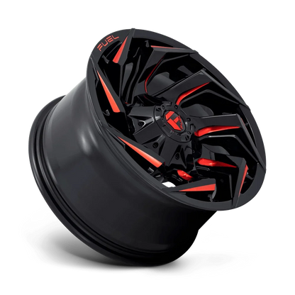 Fuel D755 Reaction 17X9 5X114.3/5X127 1Et 78Cb Gloss Black Milled With Red Tint Wheel