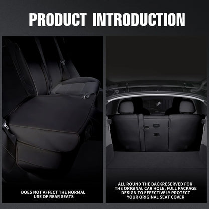 AOMSAZTO Car Seat Cover for Tesla Model Y 2023 2024 - Full Set Customized Faux Leather Seat Covers (Black,5 Seater)