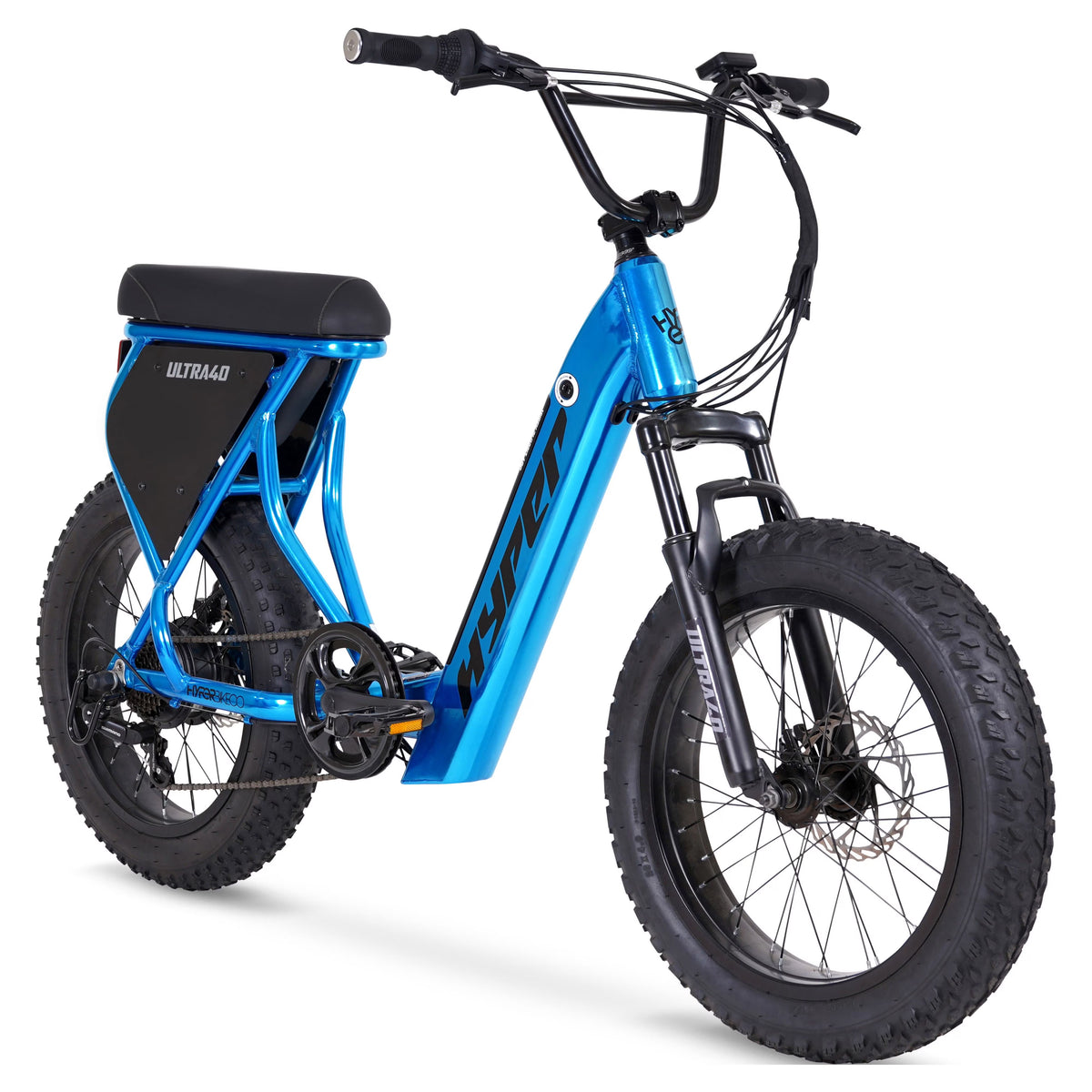 Hyper Bicycles Ultra 40 20" 36V Electric Bike for Adults, 250W E-Bike Motor, Matte Black