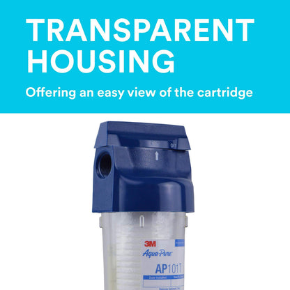 3M Aqua-Pure Whole House Standard Diameter Water Filter Transparent Plastic Housing AP101T. 5530002