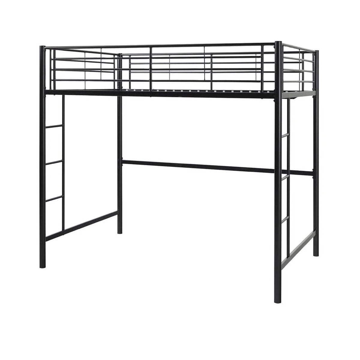 Walker Edison Sunset Modern Powder-Coated Steel Metal Full Loft Bunk Bed - Black