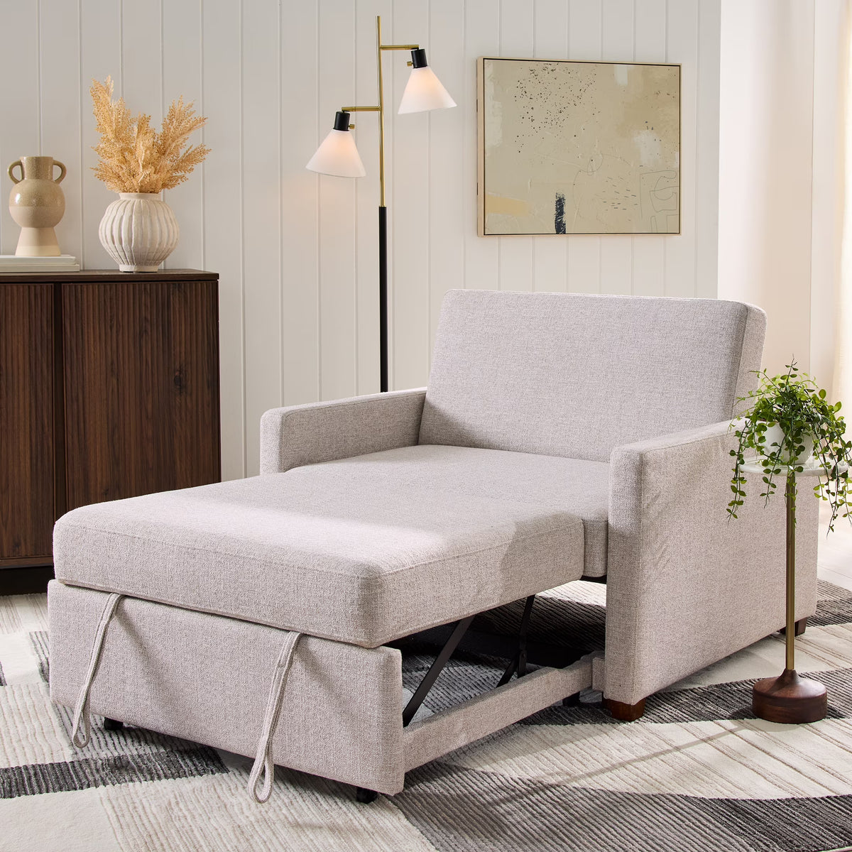 Better Homes & Gardens Nolan Pull Out Sleeper Accent Chair, Wheat