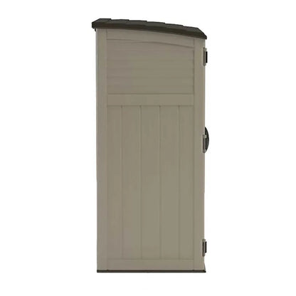 Suncast Large Vertical Shed for Storing Oudoor Tools, & Equipment, Sand