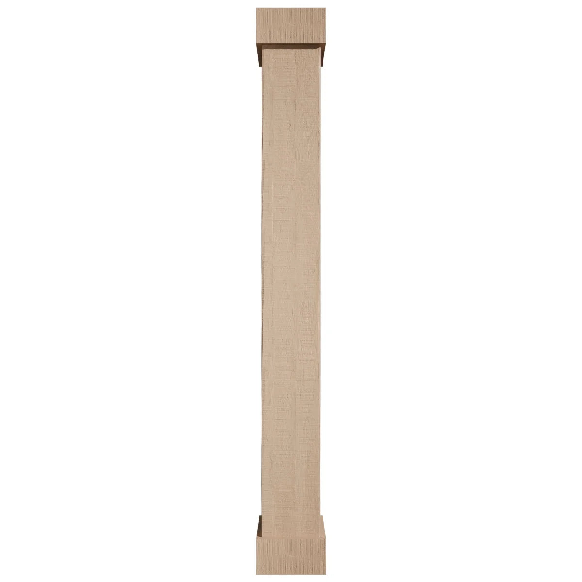 Ekena Millwork 18"W x 5'H Hand Hewn Endurathane Faux Wood Non-Tapered Square Column Wrap with Standard Capital & Base