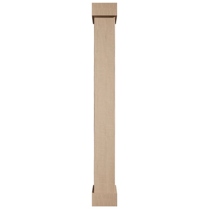 Ekena Millwork 18"W x 5'H Hand Hewn Endurathane Faux Wood Non-Tapered Square Column Wrap with Standard Capital & Base