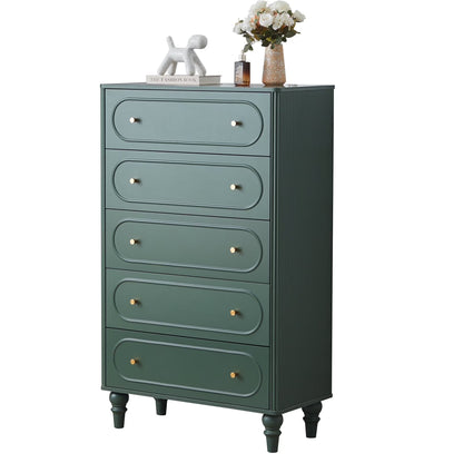 YOCWO 3 Drawer Nightstand, Classic Chest of Drawers with Arc Edge, Walnut