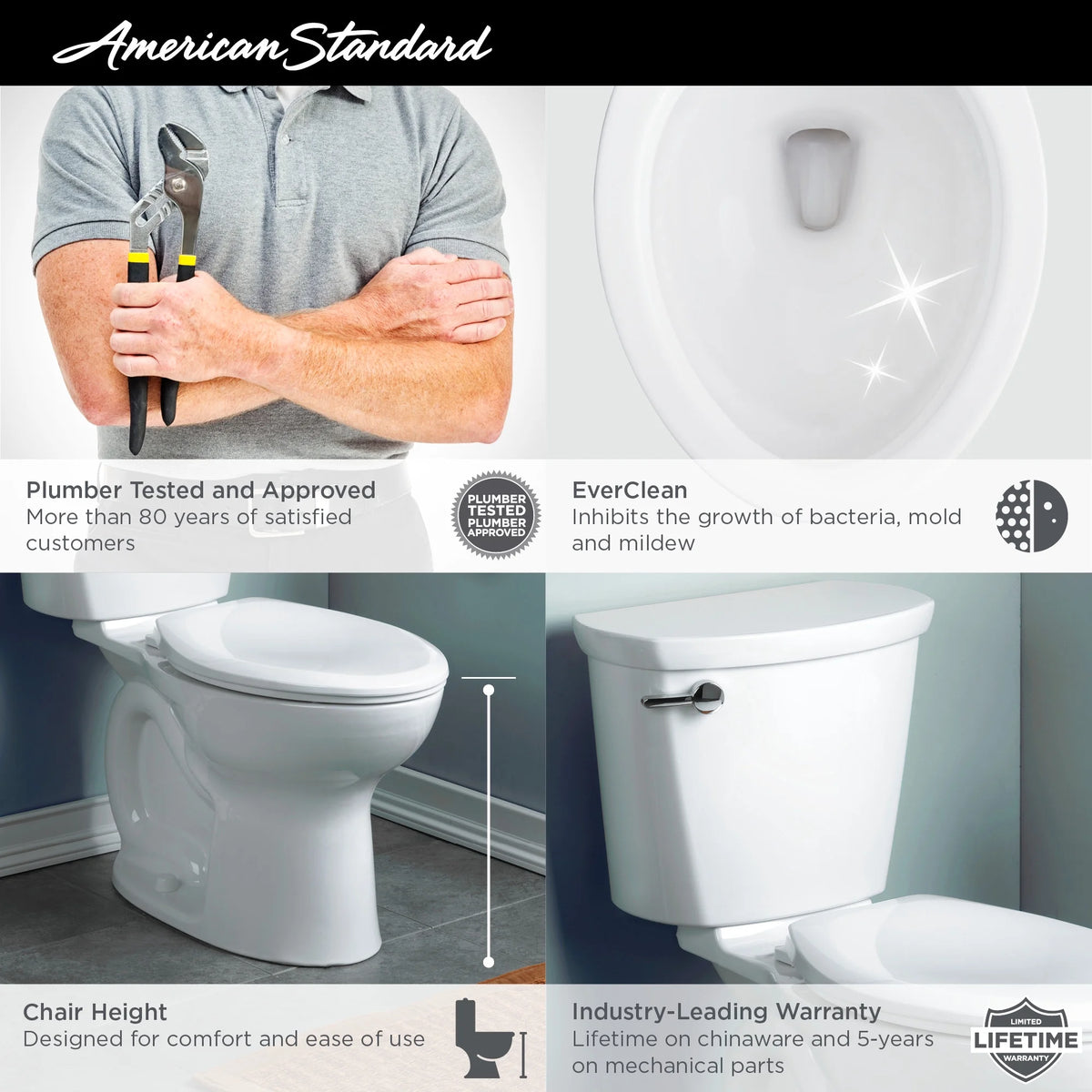 American Standard Cadet Pro Compact Tall Height 14 in. Rough-In 2-Piece 1.6 GPF Single Flush Elongated Toilet in White, Seat Not Included