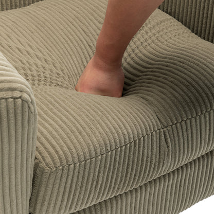 DREAMSIDEA Swivel Barrel Accent Chair for Living Room, Modern Upholstered Round Club Armchair-Cream