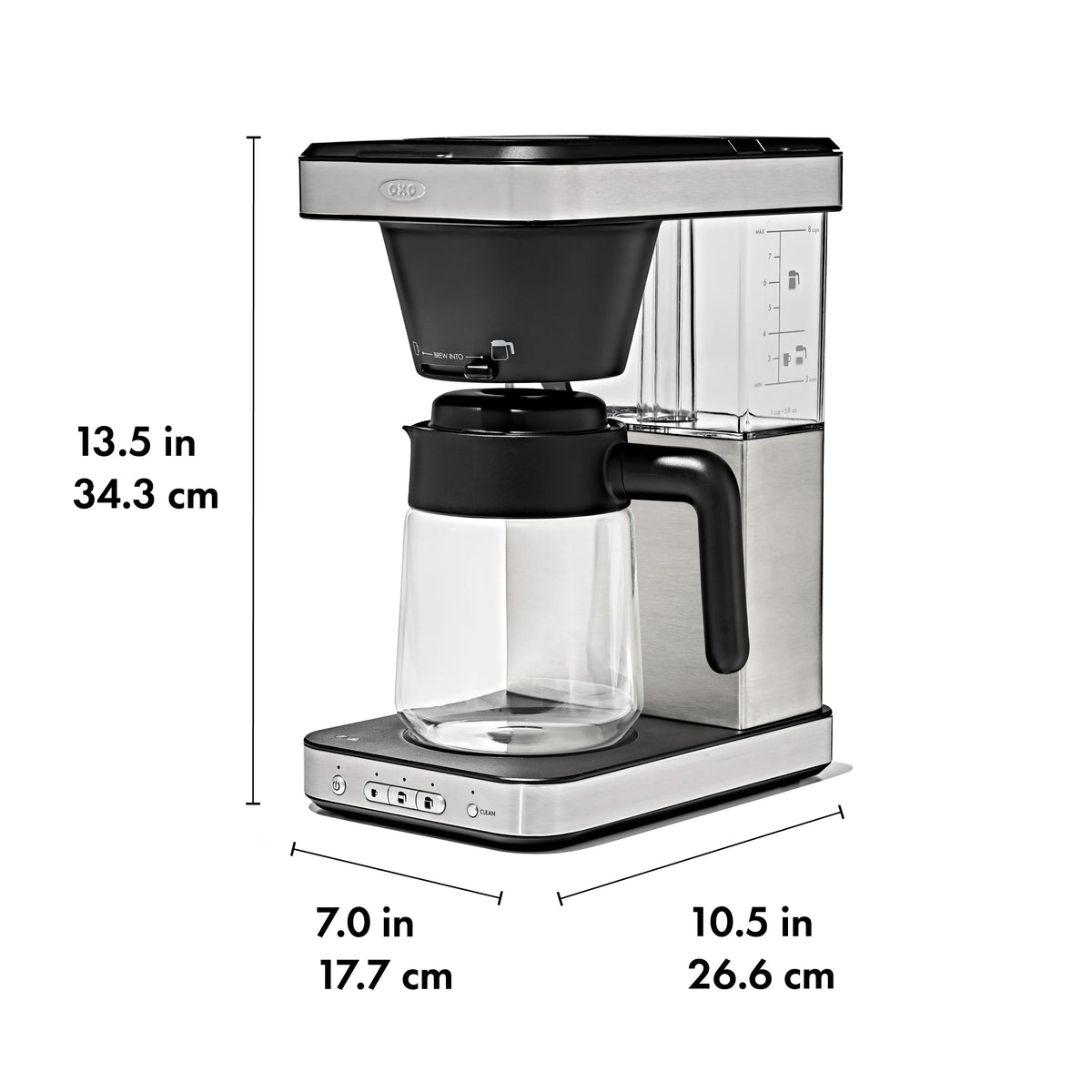 OXO Brew 8-Cup Coffee Maker with Glass Carafe and Single-Serve Option