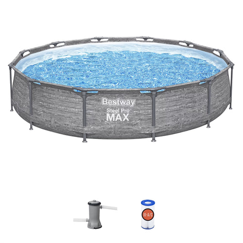 Bestway Steel Pro MAX 12' x 30" Above Ground Outdoor Swimming Pool Set