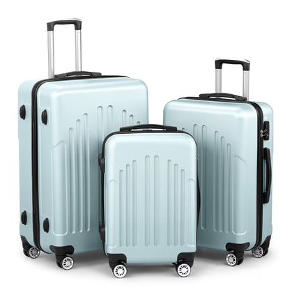 Zimtown 3 Piece Nested Spinner Suitcase Luggage Set With TSA Lock Royal Blue