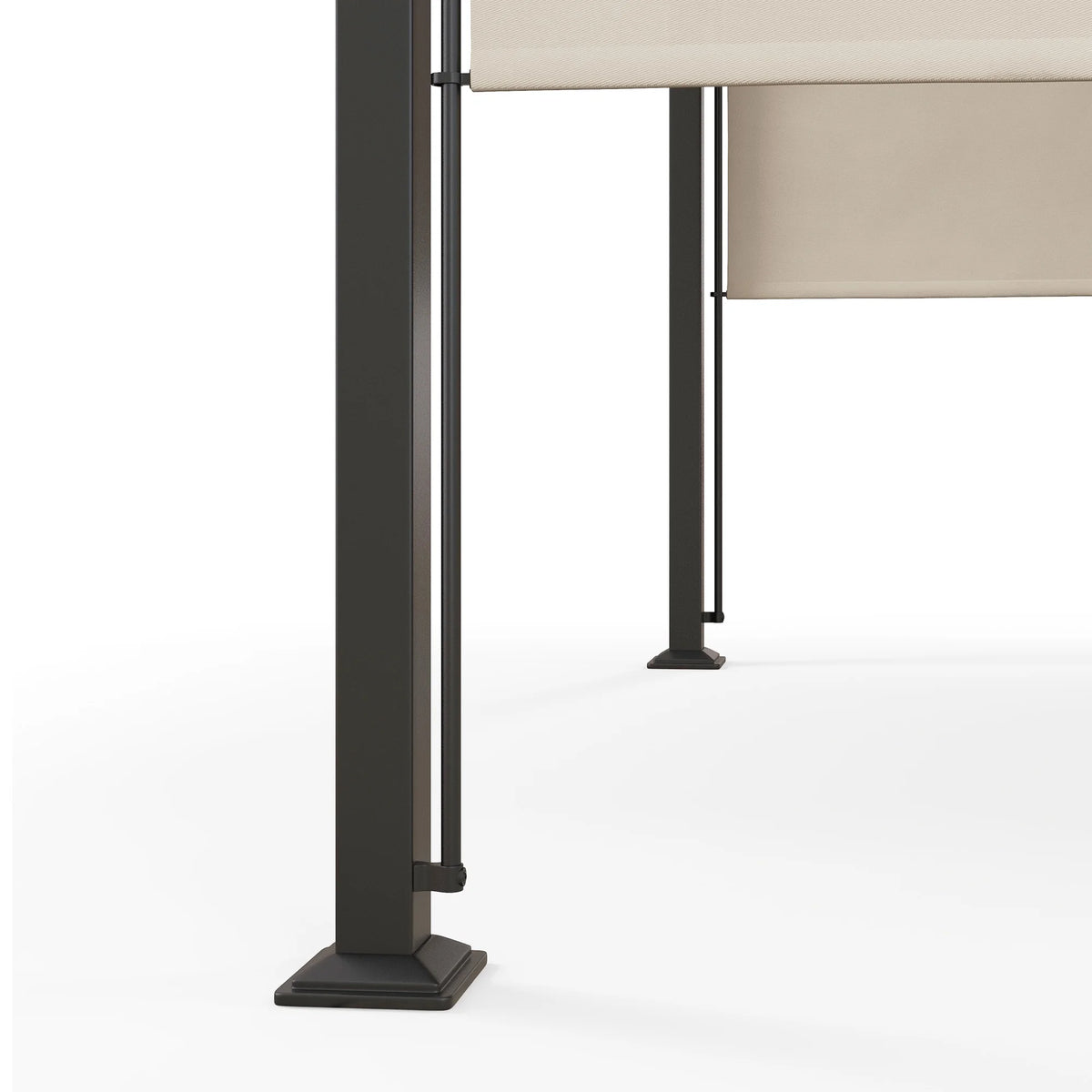 Outsunny 10' x 10' Steel Patio Pergola with Canopy Beige