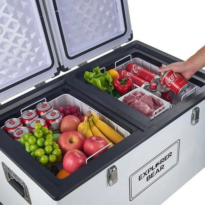 12V Car Fridge 50L 12/24V DC 110-240V AC Portable Freezer Compressor Cooler 0℉-50℉ 3-Year Warranty