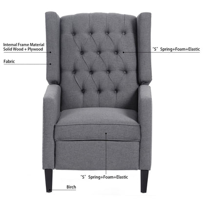 Triple Tree Modern Fabric Foam Wood Solid Print Nailhead Trim Accent Chair, Beige