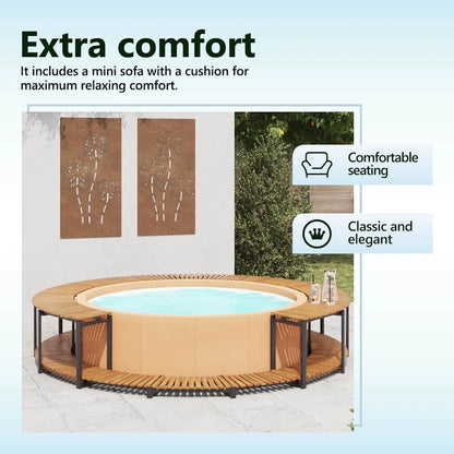 vidaXL Spa Surround 107.5"x20.9" Solid Acacia Wood