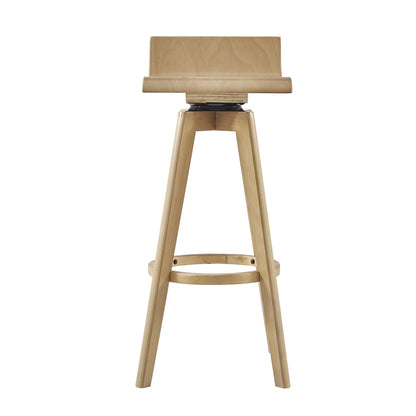 Weston Home Aleksi Modern Wood 29-inch Swivel Bar Stool, Set of 2, Natural