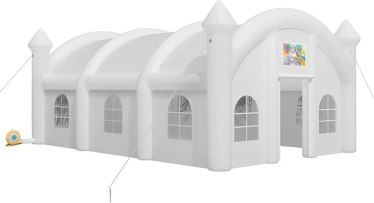 Jocisland 20x16x14 ft Large Black Inflatable Night Club Tent for Adults with 2 Side Doors, Inflatable Nightclub with Logo Area Gazebo Event House