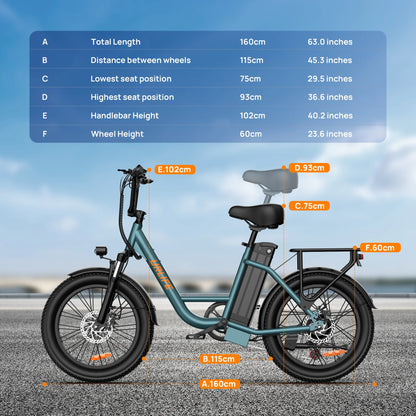 URLIFE 20" Electric Bike for Adults, 1000W Peak Motor, 48V 13AH Remobavle Battery, 7-Speed Mountain  Ebike, UL2849-Black