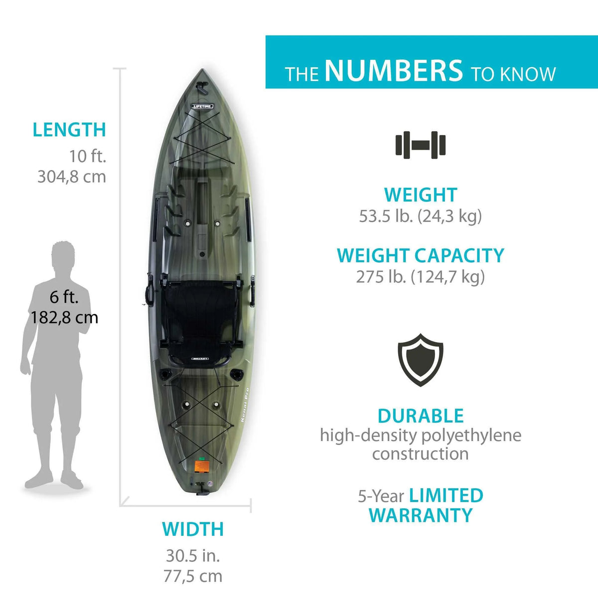 Lifetime Kenai Pro Angler 100 Kayak Moss Fusion - 91149
