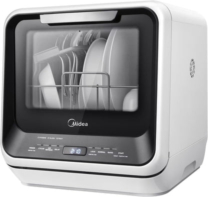 Midea Black Portable Countertop Dishwasher