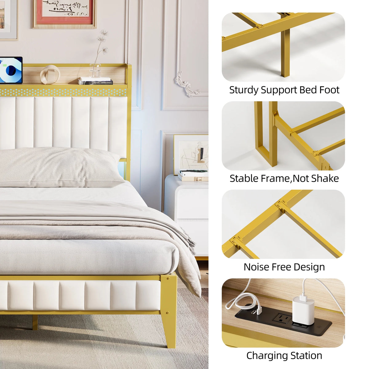 WhizMax Under Bed Storage Platform Bed Frame, Queen