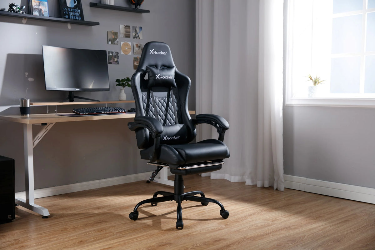 X Rocker Apex PC Gaming Chair with Massage Function and Footrest, Red