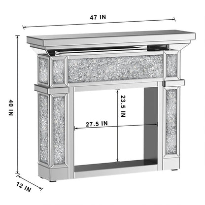 ENENE Mirrored Electric Fireplace 47���� x 40���� 1500W Indoor Fireplace