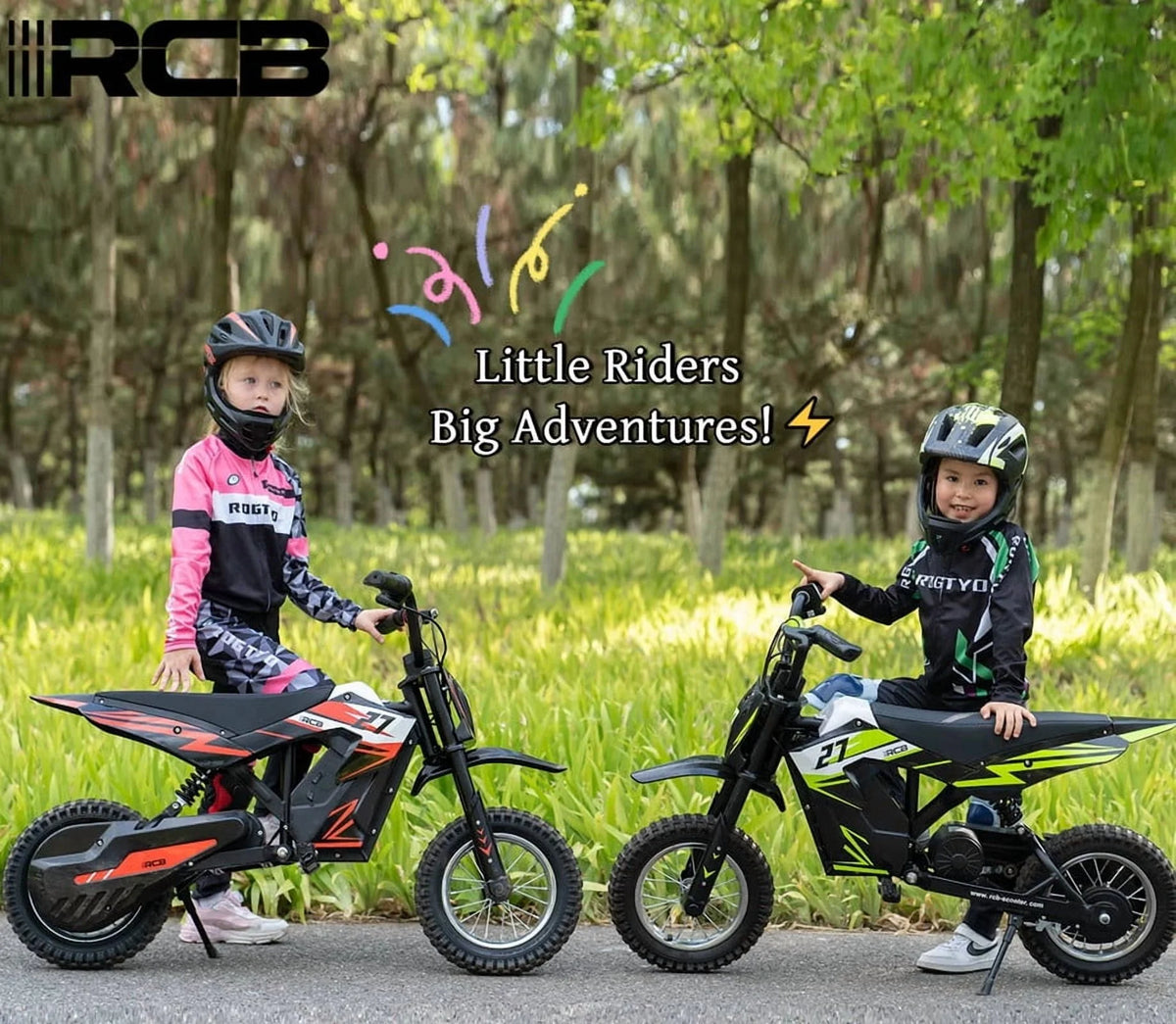RCB Electric Dirt Bike,36V&300W&10Miles,3 Speed Modes Motocross for Kids Ages 3-12 Red