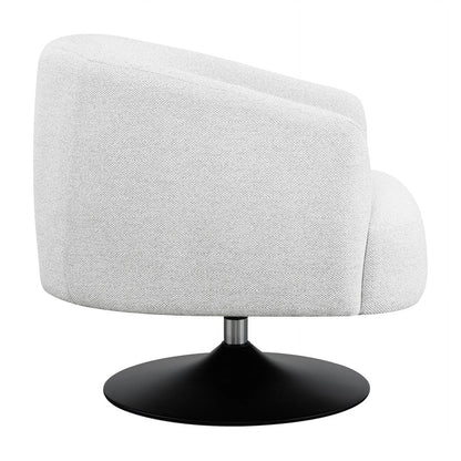 Coaster 18" Modern Fabric Upholstered Swivel Chair in Beige/Matte Black