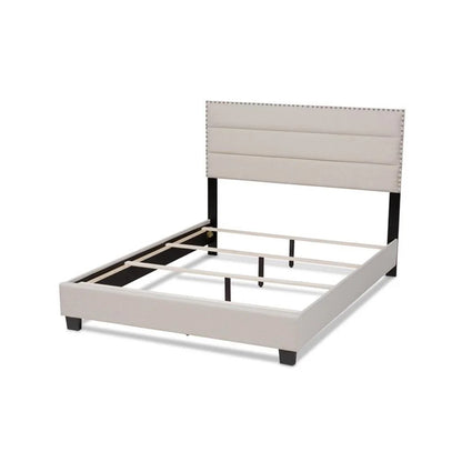 Bowery Hill Modern Fabric Upholstered Full Size Bed in Dark Gray
