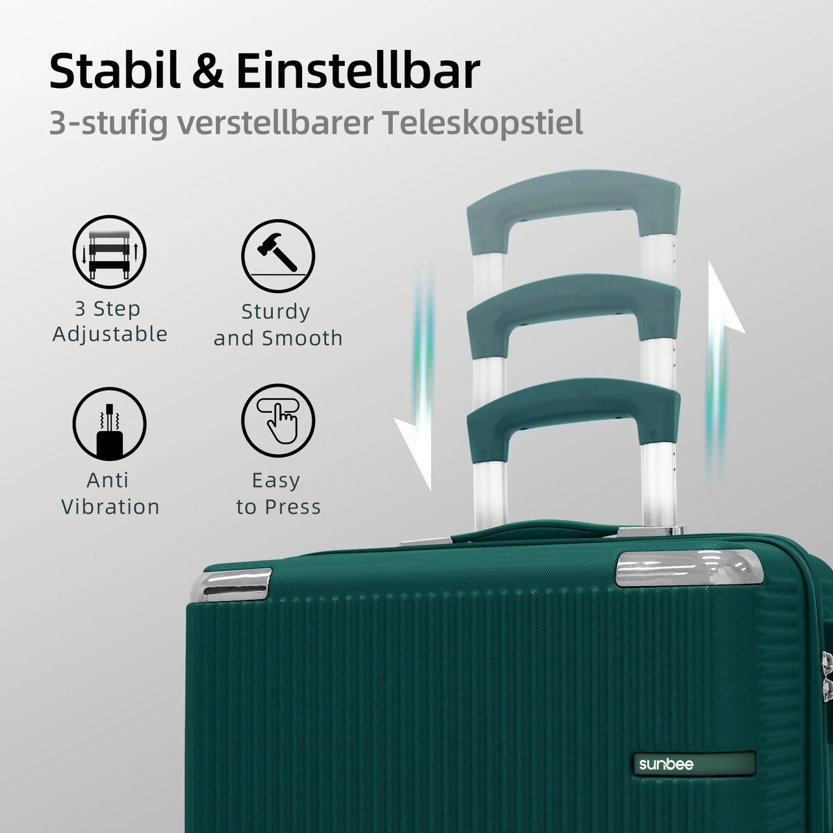 Sunbee Hardside Luggage Set 3 Piece Set Lightweight Suitcase with TSA Lock Spinner Wheels