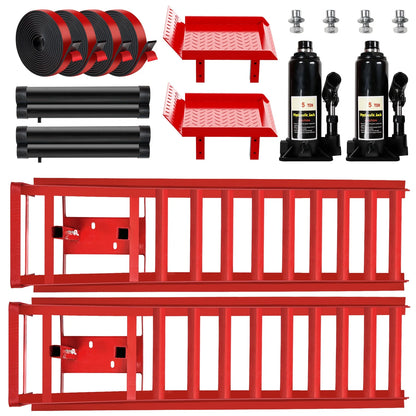 Lafati 2-Pack Hydraulic Car Ramps: Heavy-Duty Vehicle Ramps with 5T / 10000lbs Jack Load Capacity, Portable Design for Effortless Oil Changes and Car Lifts