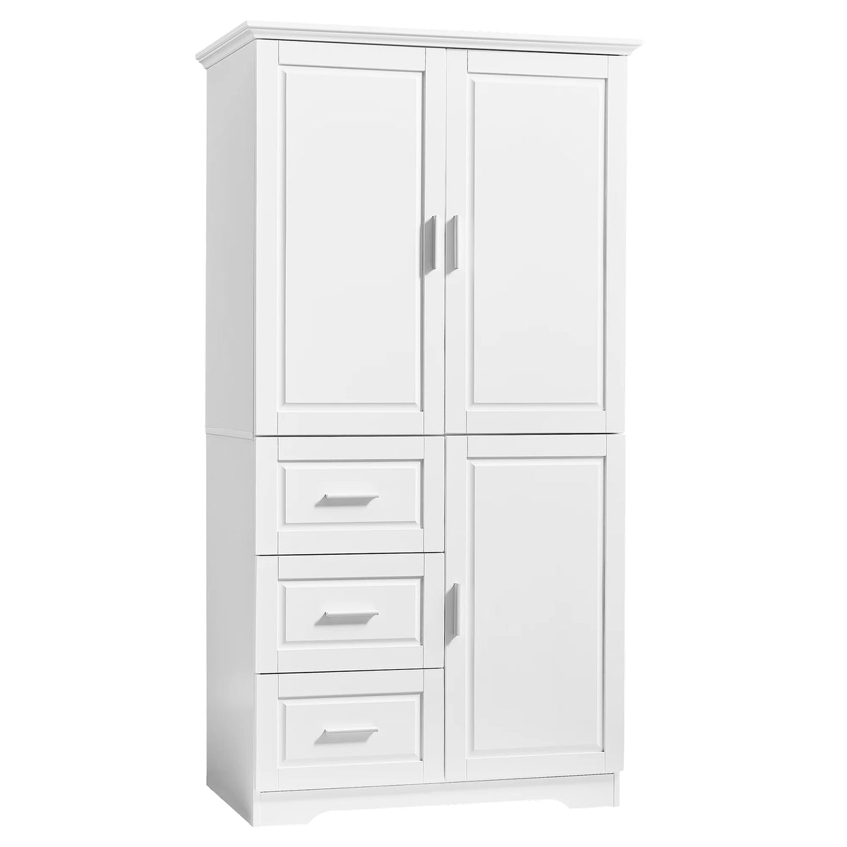 Bellemave White Tall Storage Cabinet with Adjustable Shelf Bathroom Cabinet with 1 Drawer and Storage Rack Large Freestanding Wood Cabinet Storage Organizer Floor Cabinet, White