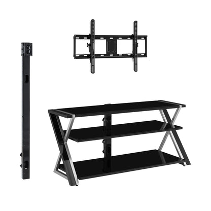 Whalen Xavier 3-in-1 Television Stand for TVs up to 70", Black