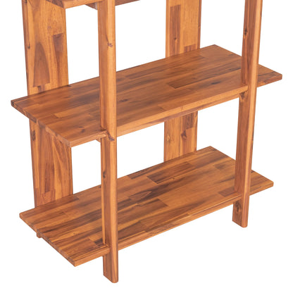 Christopher Knight Home 4-Tier Open Bookcase, 70.2" Solid Acacia Wood Modern Display Bookshelf, Ebonized Finish