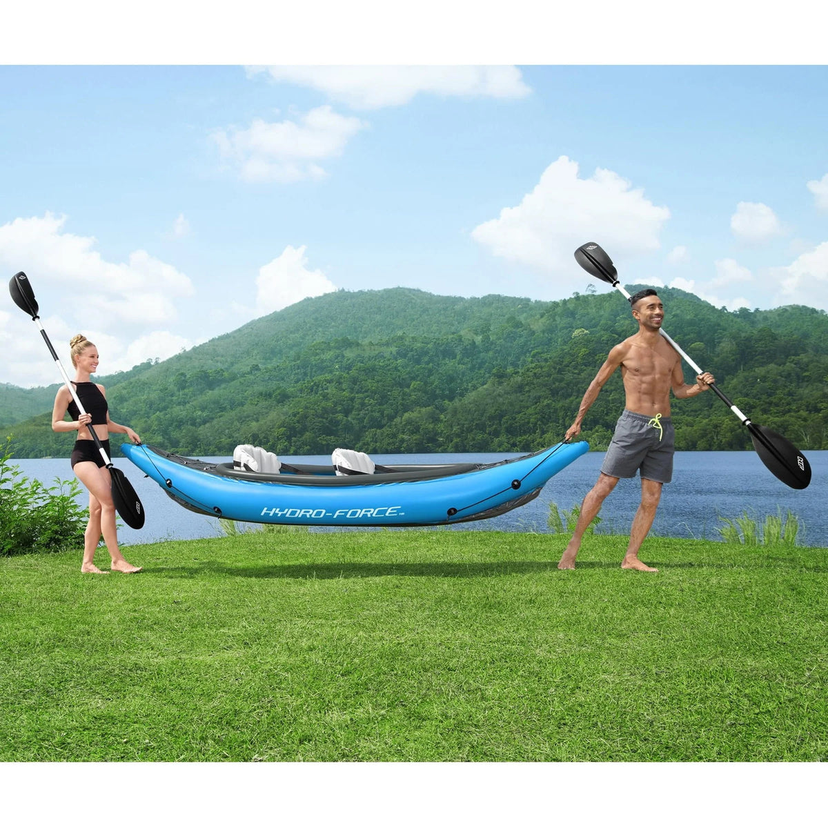 Hydro-Force Cove Champion X2 Inflatable Kayak - Two-Person Kayak Set (10�?0�?Long)
