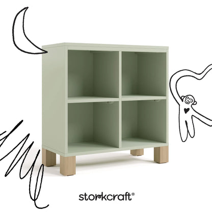 Storkcraft California Cube Organizer Children's Bookcase, Blush with Driftwood
