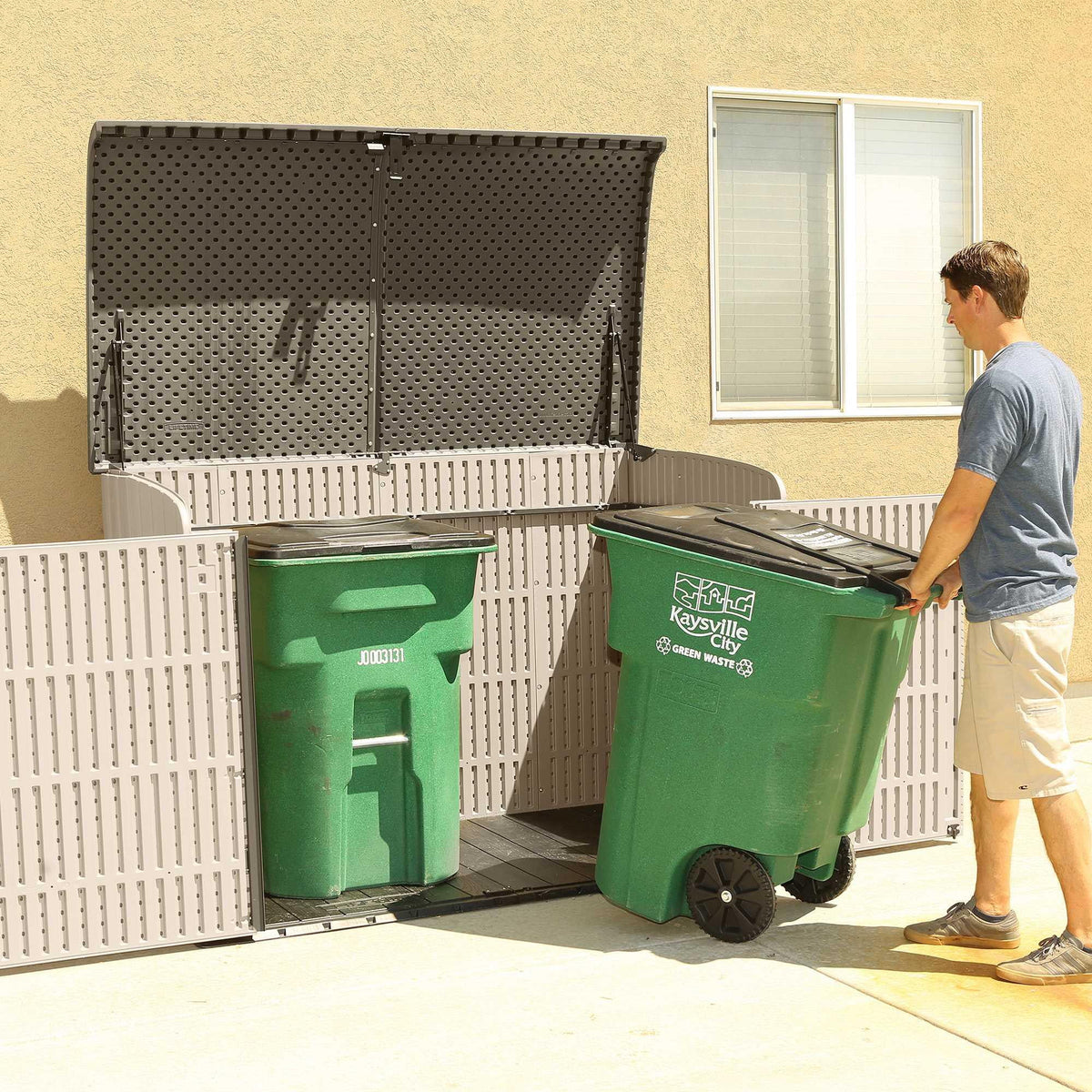 Lifetime Lockable DIY Polyethylene Storage Shed 6.25' x 3.5', 19.17 Sq. Ft., Tan & Brown (60170)