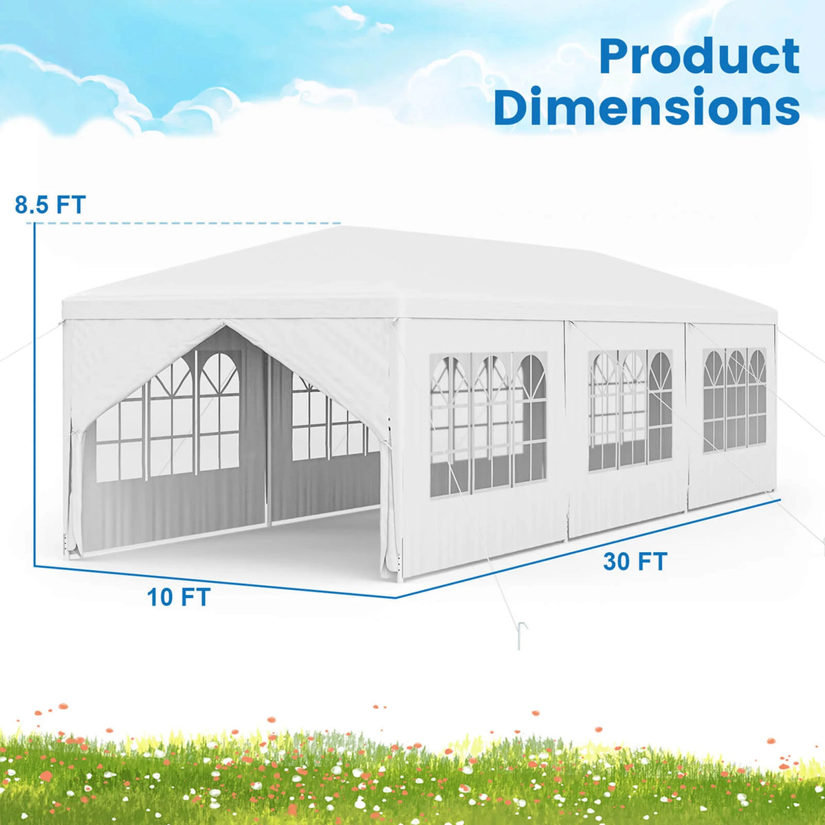 Costway 10'x30' Outdoor Party Wedding Tent Canopy Heavy duty Gazebo