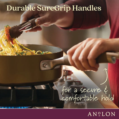 Anolon Advanced Home 11 Piece Nonstick Pots and Pans Set, Bronze