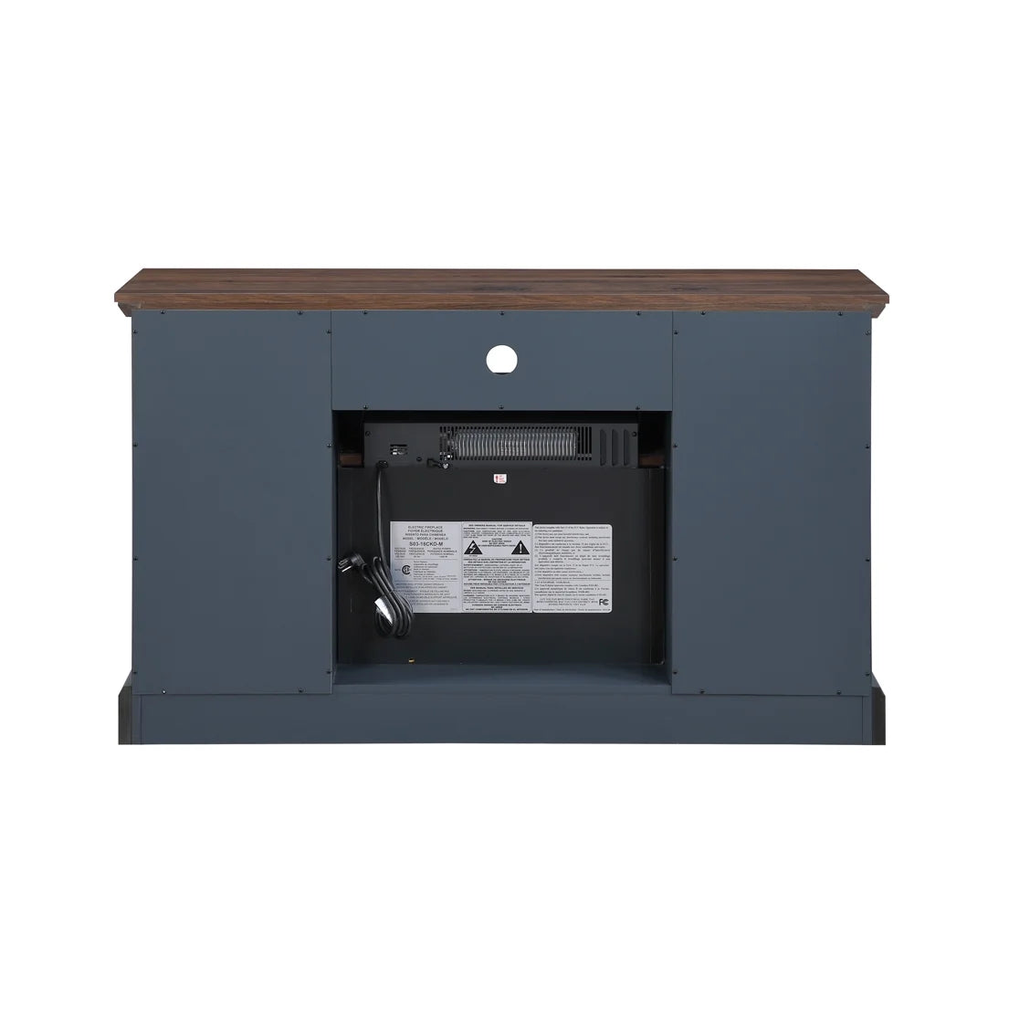 Mainstays Farmhouse Fireplace TV Stand for TVs up to 55", off White/Walnut