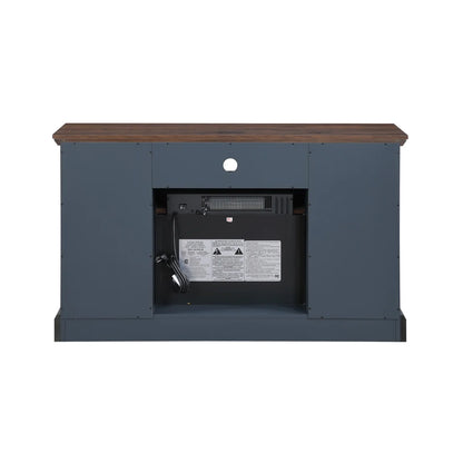 Mainstays Farmhouse Fireplace TV Stand for TVs up to 55", off White/Walnut