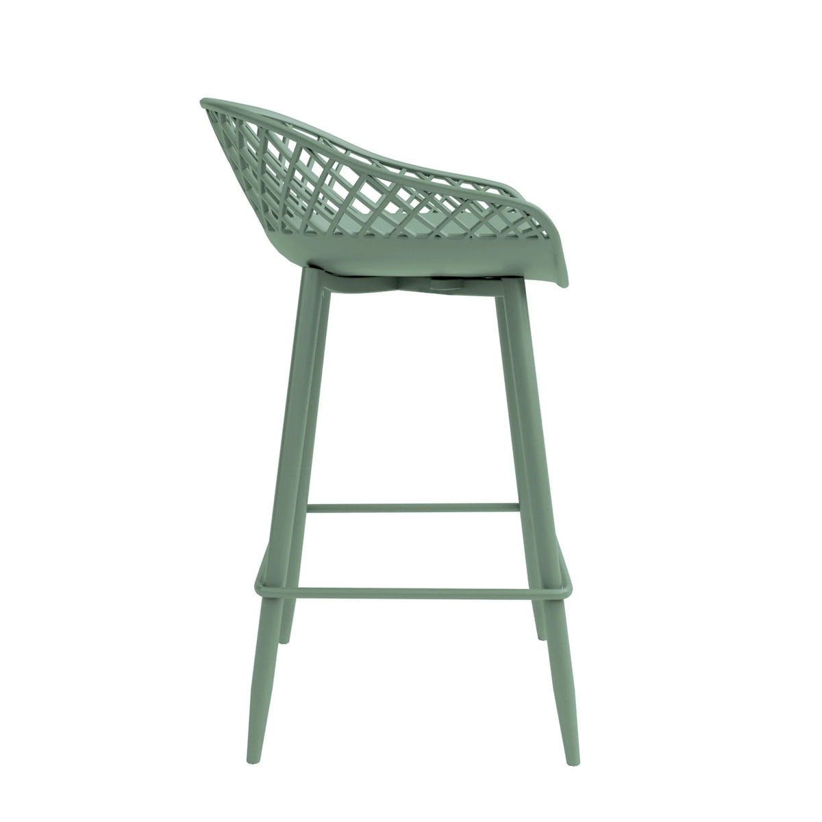 Kurv Indoor and Outdoor Counter Stool - Aloe Green - Set of 2