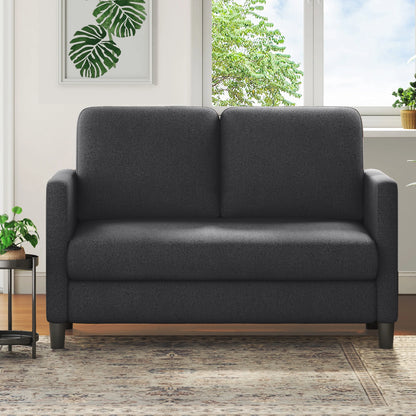 Domusensus Sofas for Living Room, 82" Loveseat Sofa, Couches for Living Room Included 2 Pillows, Teddy Fleece Love Seat Couches, Small Couch, Blue
