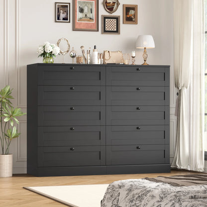 Homfa 5 Drawer White Bedroom Dresser, Modern Vertical Dresser Drawers Wood Organizer for Living Room Entryway Small Spaces