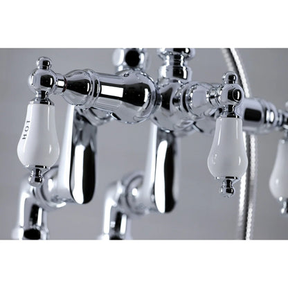 Kingston Brass Vintage Deck Mount Clawfoot Tub Faucet with Hand Shower Brushed Nickel Brushed
