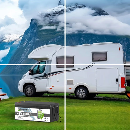48V 100Ah LiFePO4 Lithium Battery Bluetooth,TCBWORTH Golf Carts Batteries for RV,Camping,Solar,Marine,Home Energy Storage,Built in 200A BMS,15000+Deep Cycles,2C Rate Discharging