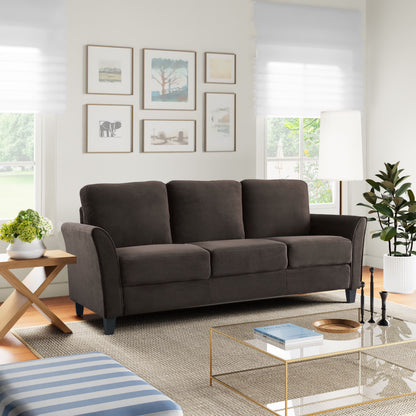 Lifestyle Solutions Alexa Sofa with Rolled Arms, Gray Fabric
